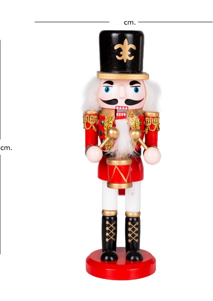 Yılbaşı Süsü, Kurşun Adam, Fındıkkıran, Kırmızı-Siyah - 6X20 cm fırsatları