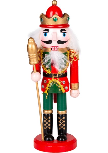 Yılbaşı Süsü, Kurşun Adam, Fındıkkıran, Kırmızı-Yeşil - 6X20 cm