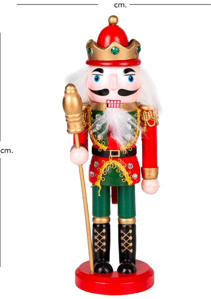 Yılbaşı Süsü, Kurşun Adam, Fındıkkıran, Kırmızı-Yeşil - 6X20 cm fırsatları