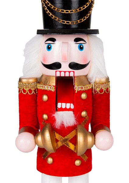 Yılbaşı Süsü, Kurşun Adam, Fındıkkıran, Kırmızı-Beyaz - 9X38 cm fiyatları