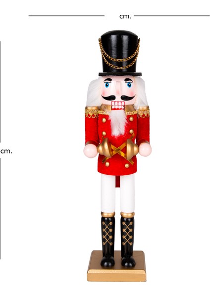 Yılbaşı Süsü, Kurşun Adam, Fındıkkıran, Kırmızı-Beyaz - 9X38 cm fırsatları