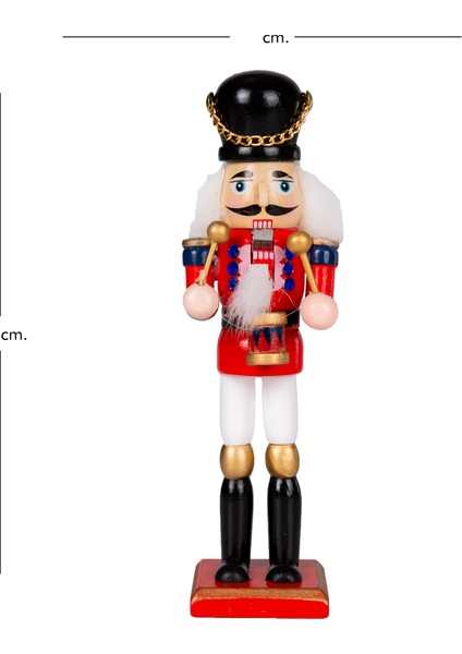 Yılbaşı Süsü, Kurşun Adam, Fındıkkıran, Kırmızı-Siyah - 4,5X18 cm indirimleri