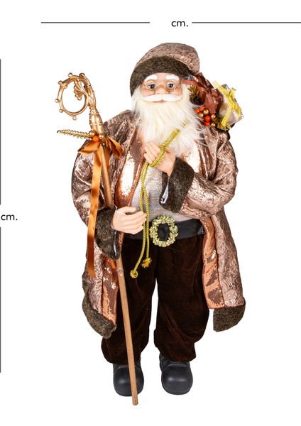 Yılbaşı Noel Baba, Asalı, Kahverengi - 42X35X90 cm fırsatları