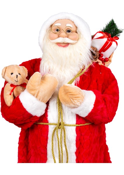 Yılbaşı Noel Baba, Ayıcıklı, Kırmızı-Beyaz - 40X90 cm fiyatları