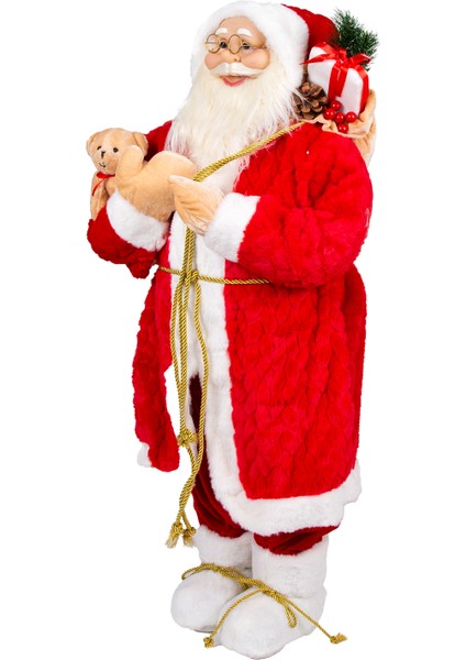 Yılbaşı Noel Baba, Ayıcıklı, Kırmızı-Beyaz - 40X90 cm modelleri
