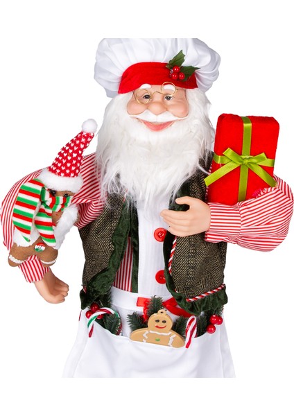 Yılbaşı Noel Baba, Aşçı, Kırmızı-Beyaz - 35X60 cm fiyatları