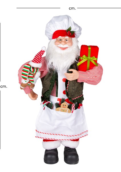 Yılbaşı Noel Baba, Aşçı, Kırmızı-Beyaz - 35X60 cm fırsatları