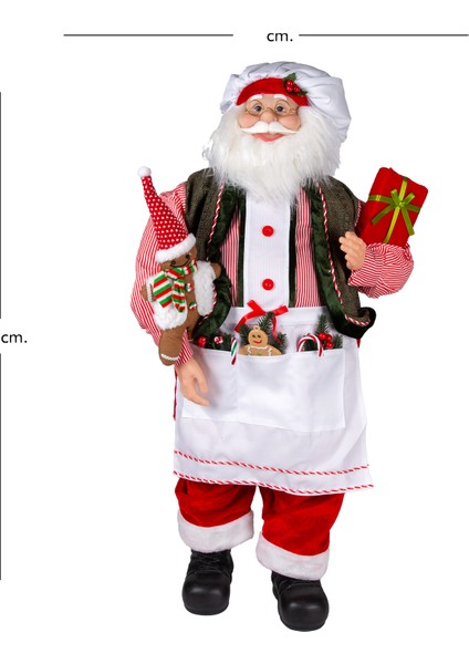 Yılbaşı Noel Baba, Aşçı, Kırmızı-Beyaz - 50X90 cm fırsatları