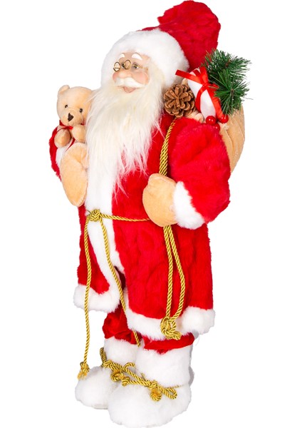 Yılbaşı Noel Baba, Ayıcıklı, Kırmızı-Beyaz - 28X45 cm modelleri