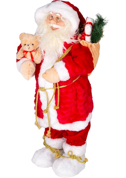 Yılbaşı Noel Baba, Ayıcıklı, Kırmızı-Beyaz - 35X60 cm modelleri