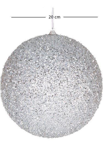 Yılbaşı Topu, Gümüş - 20 cm modelleri