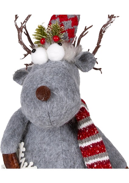 Yılbaşı Süsü, Geyik Figürü, Gri - Teleskop Uzayan Bacaklı, 22X16X70-9 fiyatları