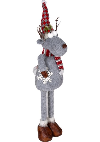 Yılbaşı Süsü, Geyik Figürü, Gri - Teleskop Uzayan Bacaklı, 22X16X70-9 modelleri