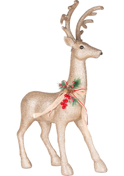 Yılbaşı Süsü, Geyik, Gold - 75X52 cm