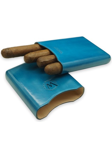 Gerçek Deri El Yapımı Puro Kılıfı Dörtlü (55 Ring) Atenas indirimleri