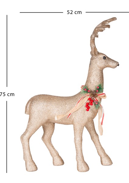 Yılbaşı Süsü, Geyik, Gold - 75X52 cm indirimleri