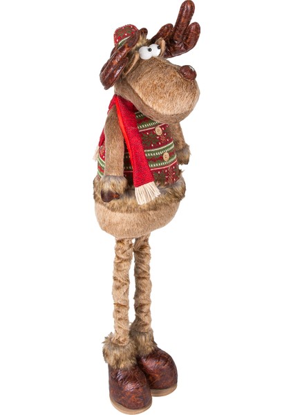 Yılbaşı Süsü, Geyik Adam, Kahverengi - Uzayan Ayaklı, Kırmızı Atkılı, fırsatları