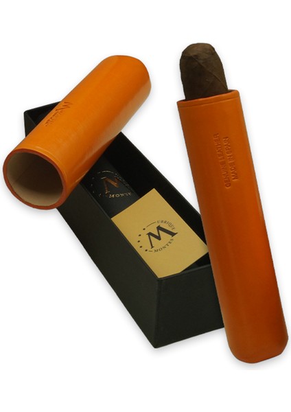 Gerçek Deri El Yapımı Puro Kılıfı Tekli (52 Ring) Amsterdam