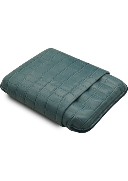 Gerçek Deri El Yapımı Puro Kılıfı Dörtlü (60 Ring) Croco Aguamarina indirimleri