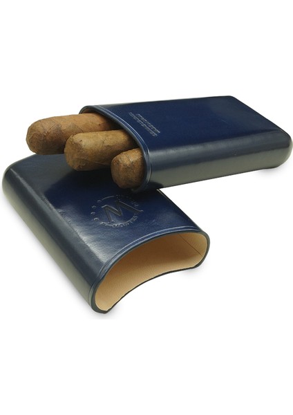 Gerçek Deri El Yapımı Puro Kılıfı Üçlü (52 Ring) Milan