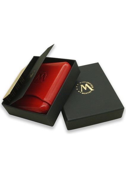 Gerçek Deri El Yapımı Toscano Puro Kılıfı Dörtlü (36 Ring) Paris