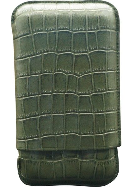 Gerçek Deri El Yapımı Puro Kılıfı Üçlü (60 Ring) Croco Bosque indirimleri