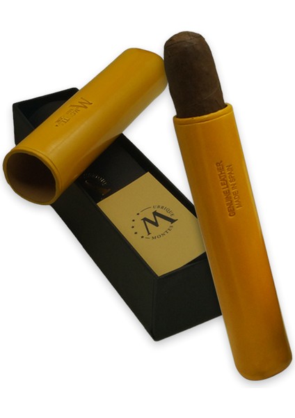 Gerçek Deri El Yapımı Puro Kılıfı Tekli (65 Ring) Bali