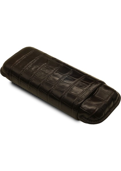 Gerçek Deri El Yapımı Puro Kılıfı Ikili (60 Ring) Croco Tabaco indirimleri