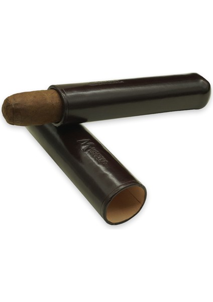 Gerçek Deri El Yapımı Puro Kılıfı Tekli (65 Ring) Viena