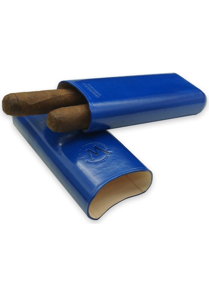 Gerçek Deri El Yapımı Puro Kılıfı Ikili (65 Ring) Monaco