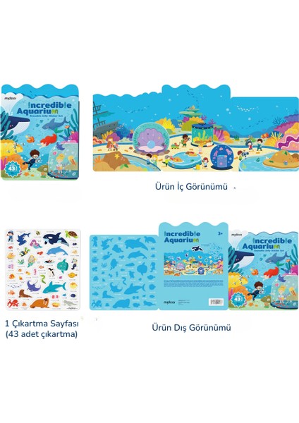 Yeniden Kullanılabilir Jel Çıkartma Seti - Inanılmaz Akvaryum