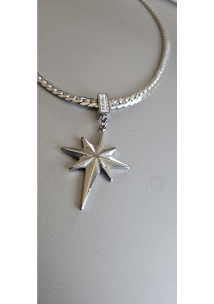 Paslanmaz Çelik Kutup Yıldızı Kolye-Silver modelleri