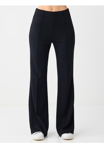 Siyah Yüksek Bel Bol Paça Modal Jogger Pantolon fırsatları