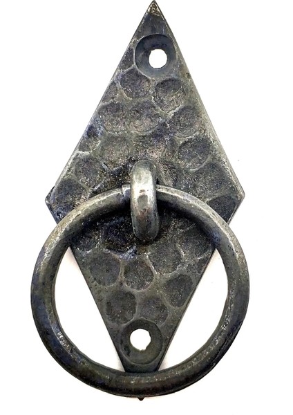 Antika Tarz Dekoratif Pirinç Dik Baklava Halka , Mobilya Kulbu 82X41 Mm, Oksit