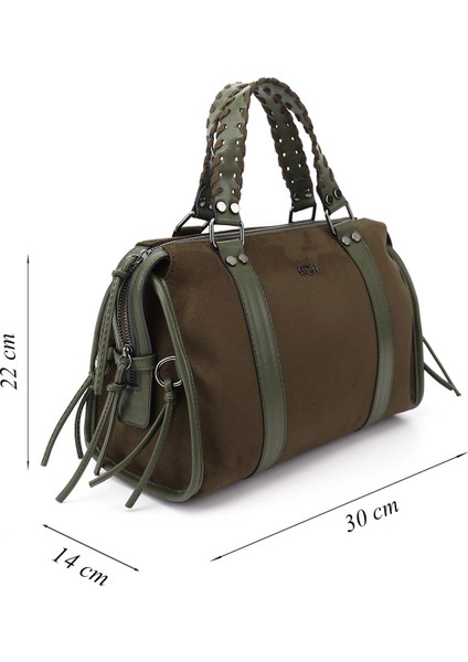 Kadın Haki Süet Haki El ve Omuz Çantası fiyatları