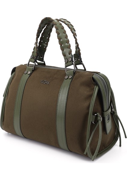 Kadın Haki Süet Haki El ve Omuz Çantası modelleri