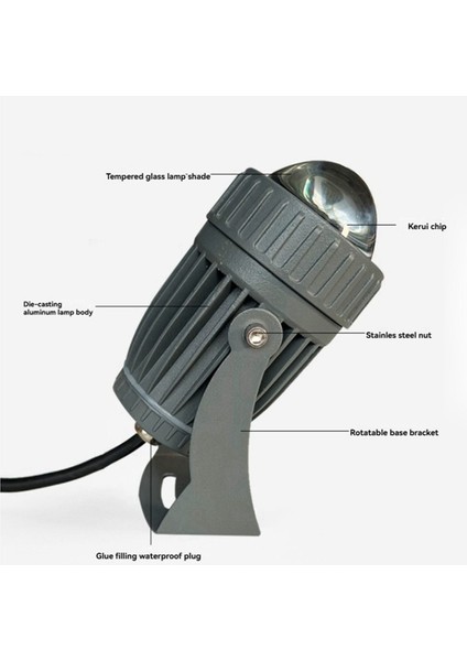 3x Dış Mekan LED Bahçe Duvarı Spot 10 W Peyzaj Aydınlatma AC220V IP65 Su Geçirmez Tek Işın Spot Işığı Beyaz Işık (Yurt Dışından) indirimleri