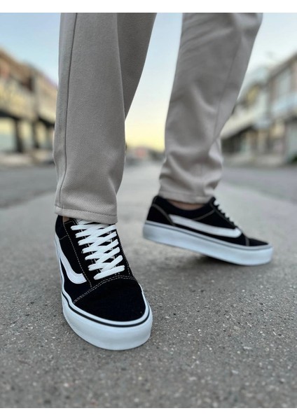 Kb-V1 Kuback Siyah Beyaz Detaylı Günlük Erkek Ayakkabı