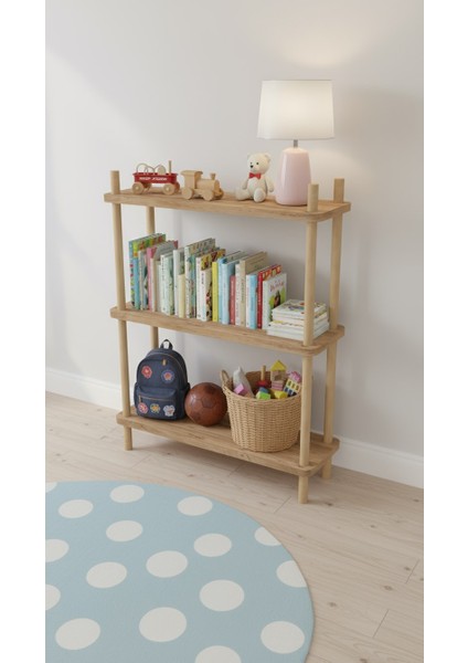 Lina 3 Katlı Atlantik Çam Ahşap Dikdörtgen Çok Amaçlı Raf Sehpa Kitaplık fiyatları