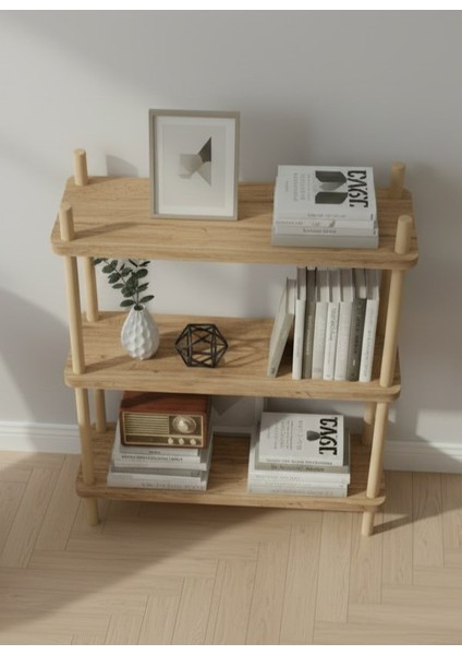 Lina 3 Katlı Atlantik Çam Ahşap Dikdörtgen Çok Amaçlı Raf Sehpa Kitaplık modelleri