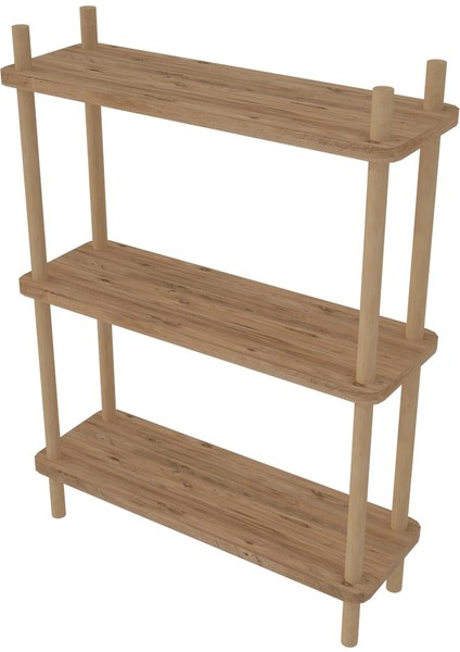 Lina 3 Katlı Atlantik Çam Ahşap Dikdörtgen Çok Amaçlı Raf Sehpa Kitaplık indirimleri