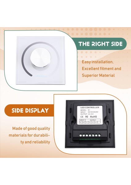 LED Tek Şerit Dimmer Dc 12V-24V 5050 2835 Şerit Işıklar Duvar Paneli Uzaktan Döner Düğme Kontrolü 0-100 Parlaklık (Yurt Dışından) indirimleri