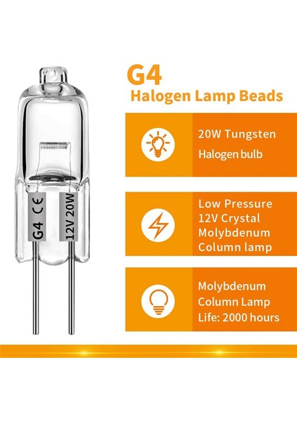 160 Adet G4 Halojen Ampuller 20 W 12 V Halojen Ampuller 2 Pin Temizle Lamba Ampulü Ocak Aydınlatma Sinyal Işıkları Parça (Yurt Dışından) modelleri