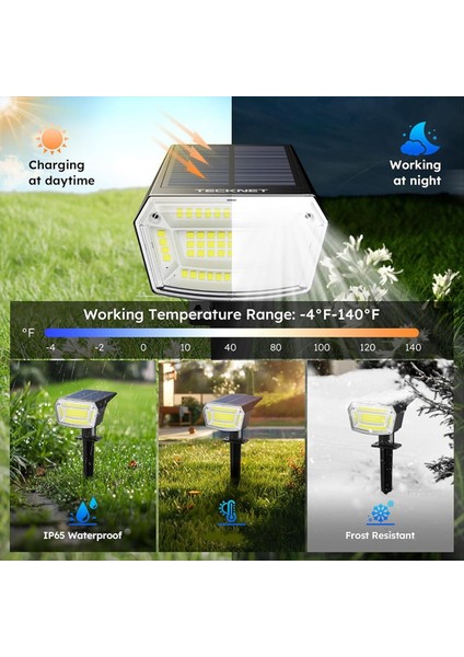 59 LED Güneş Enerjili Işıklarla Dış Mekan Spot Işıkları Dış Mekan Su Geçirmez IP65 Otomatik Açma/kapama Güneş Enerjili Spot Işıklar 3 Aydınlatma Modu (Yurt Dışından) fırsatları