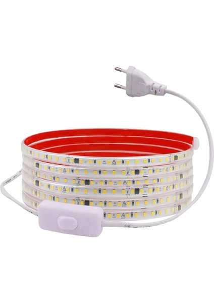 220 V IP68 Su Geçirmez 120 Leds/m LED Şerit Işık Smd 2835 Esnek Şerit Bant Lambası Kapalı Anahtarı Ab Tak Dış Mekan Için 7 M A (Yurt Dışından)