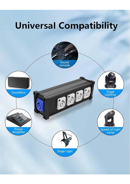 Sahne Işıkları Için 16A 4 Kanallı Çok Powercon Güç Kablosu Çıkışı LED Ekranlar Hareketli Kafalar Pro Ses ve Daha Fazlası (Yurt Dışından) modelleri