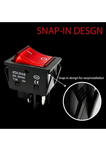 30A 250 V Ac Dpst 4 Pin Rocker Geçiş Anahtarı 4 Paket Kırmızı Işıklı Açık/kapalı T125 Geçiş Anahtarı Ağır Ev Aletleri Için (Yurt Dışından) fiyatları