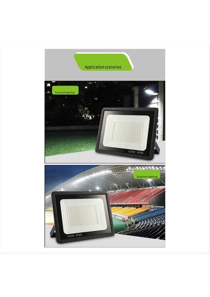 Açık Su Geçirmez Işık Spot Işığı LED Işıkçı AC220 100W Açık Bahçe Sundurma Avlu Lambası 6500K (Yurt Dışından) modelleri