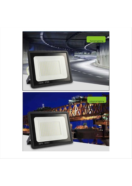 Açık Su Geçirmez Işık Spot Işığı LED Işıkçı AC220 100W Açık Bahçe Sundurma Avlu Lambası 6500K (Yurt Dışından) fırsatları