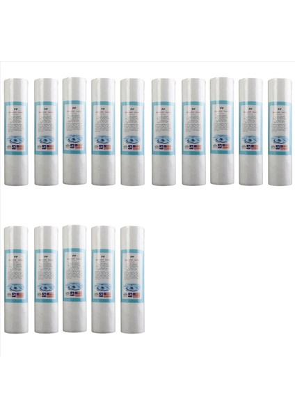 15 Adet Yedek Su Tortu Filtresi (5 Mikrometre) 2 5 Inç x 10 Inç Kartuş (Yurt Dışından)